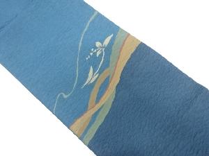 ふくれ織　草花模様織り出し　袋帯